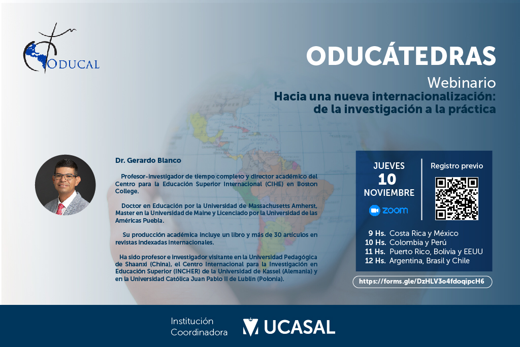 ODUCÁTEDRAS Webinario “Hacia una nueva internacionalización: de la investigación a la práctica”