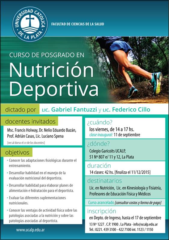 Curso de posgrado en Nutrición Deportiva